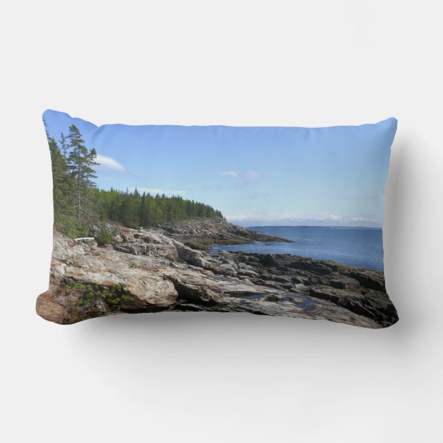 Coast of Bar Island at Acadia National Park Lumbar Cushion (Front)