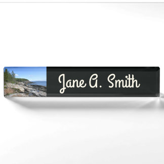 Coast of Bar Island at Acadia National Park Nameplate
