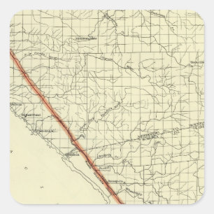 Coast of California showing San Andreas Rift Square Sticker