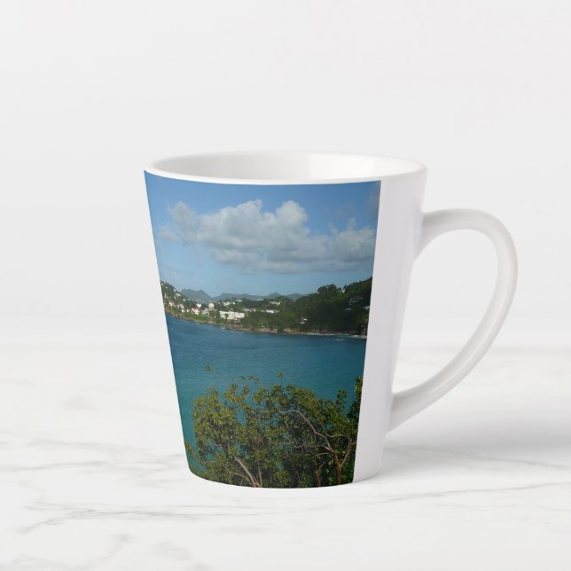 Coast of St. Lucia Caribbean Vacation Photo Latte Mug (Right)