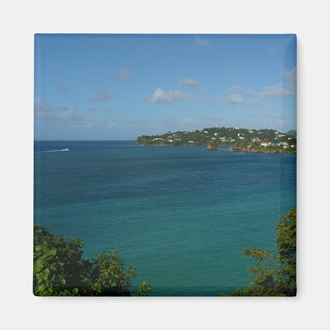 Coast of St. Lucia Caribbean Vacation Photo Magnet (Front)