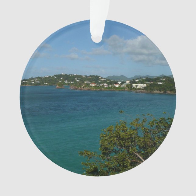 Coast of St. Lucia Caribbean Vacation Photo Ornament (Front)