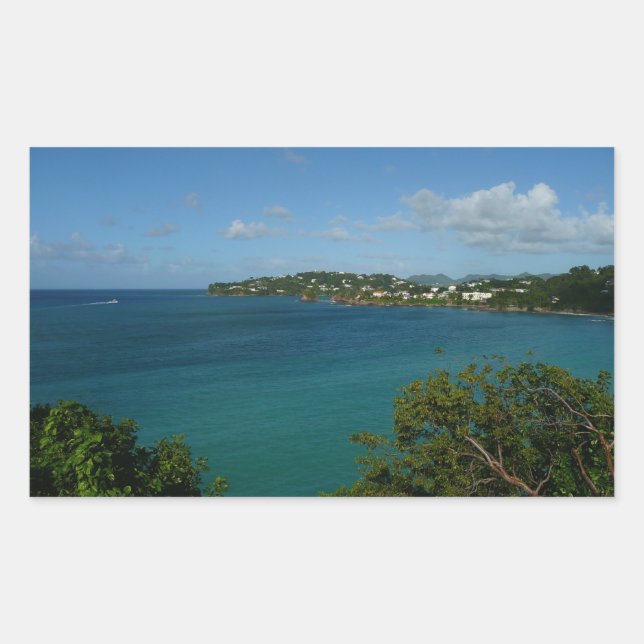 Coast of St. Lucia Caribbean Vacation Photo Rectangular Sticker (Front)