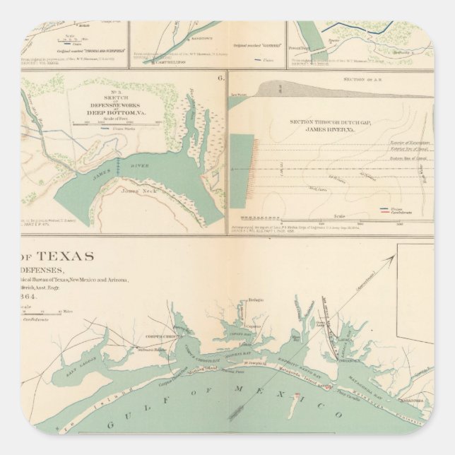 Coast of Texas Square Sticker (Front)