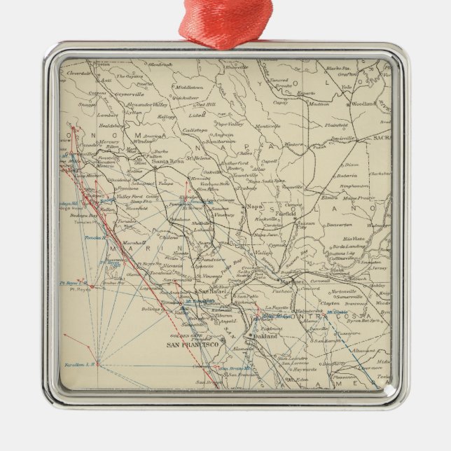 Coast Range Middle California Metal Tree Decoration (Front)