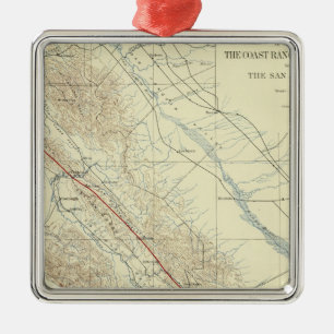 Coast Ranges showing San Andreas Rift Metal Tree Decoration