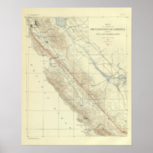 Coast Ranges showing San Andreas Rift Poster
