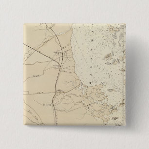 Coast section Barnegat Bay to Tuckerton Chart Map 15 Cm Square Badge