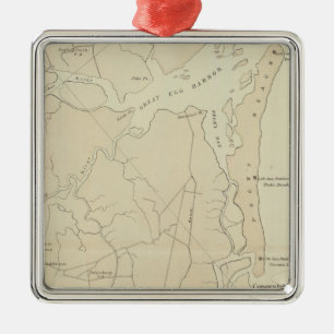 Coast section no 5 Absecon Beach to Sea Island Metal Tree Decoration