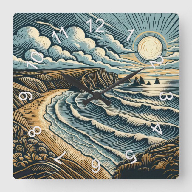 Coast Square Wall Clock (Front)