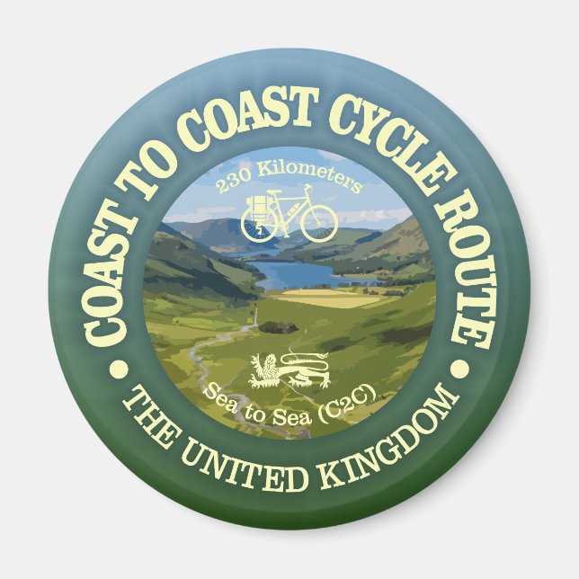 Coast to Coast "C2C" (cycling c) Magnet (Front)