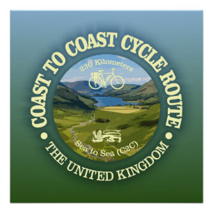 Coast to Coast "C2C" (cycling c) Poster