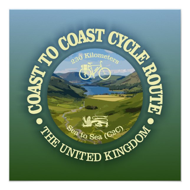 Coast to Coast "C2C" (cycling c) Poster (Front)