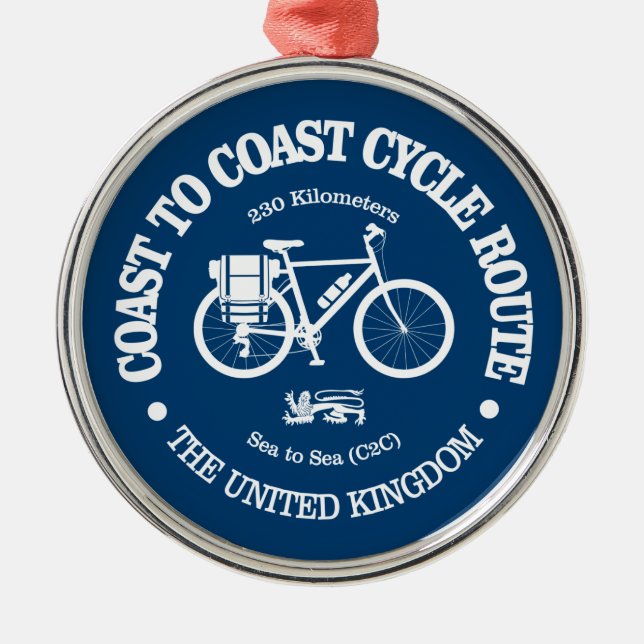 Coast to Coast (cycling) Metal Tree Decoration (Front)