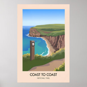 Coast to Coast Hiking Trail Travel Poster
