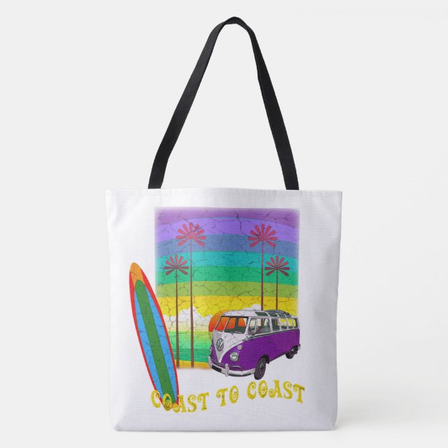 Coast to Coast Surfing Tote Bag (Front)