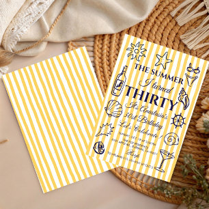 Coastal 30th Birthday  Beach Party, Ocean Theme Invitation