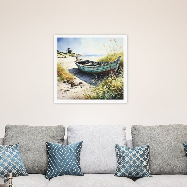 Coastal Abandoned Row Boat Canvas Print (Coastal Abandoned Row Boat Canvas Print)