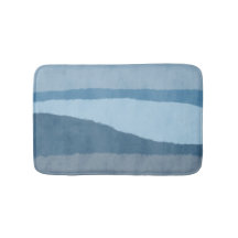 Coastal Abstract Shades of Blue Bath Mat