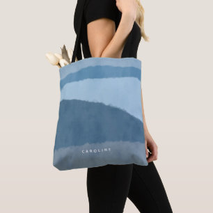 Coastal Abstract Shades of Blue Tote Bag