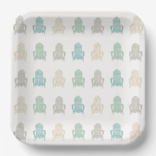 Coastal Adirondack Chairs Lake House Beach House Paper Plate