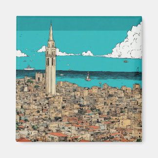 Coastal Aerial Tel Aviv Cityscape, Israel Magnet