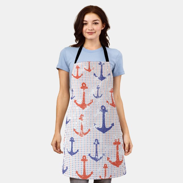 Coastal Americana Anchors Apron (Worn)