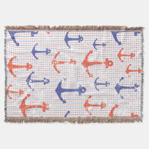 Coastal Americana Anchors Throw Blanket