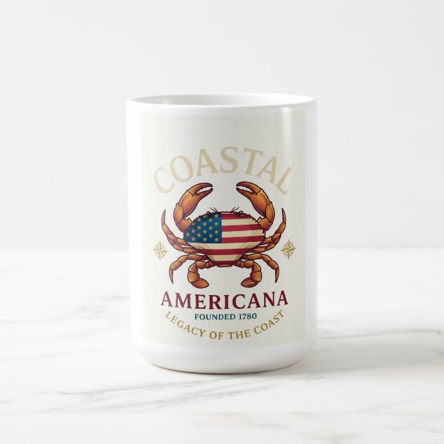 Coastal Americana Crab Long Sleeve Coffee Mug (Center)