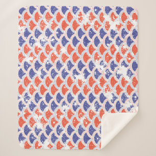 Coastal Americana Fish Scales Sherpa Blanket