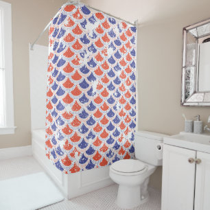 Coastal Americana Fish Scales Shower Curtain