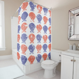 Coastal Americana Seashells Shower Curtain