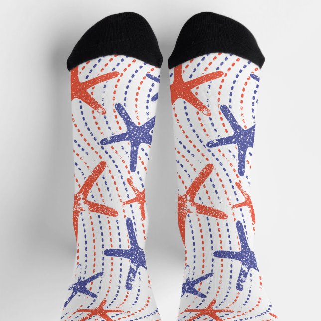 Coastal Americana Starfish Socks (Top)