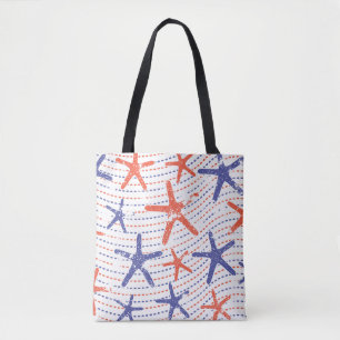 Coastal Americana Starfish Tote Bag