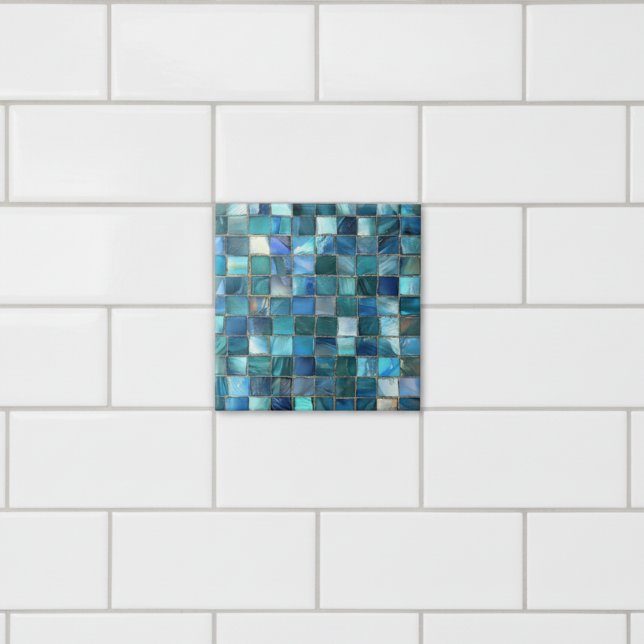 Coastal Aqua Blue Glass Mosaic Tile (Creator Uploaded)