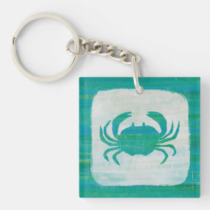 Coastal Aqua Crab Key Ring