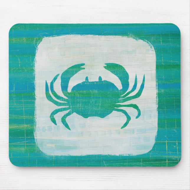 Coastal | Aqua Crab Mouse Mat (Front)