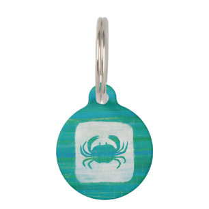 Coastal Aqua Crab Pet Tag