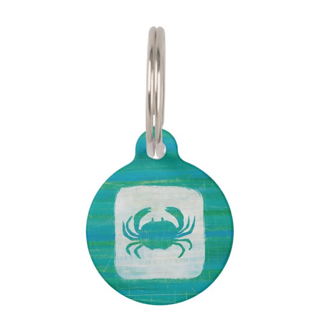 Coastal | Aqua Crab Pet Tag (Front)