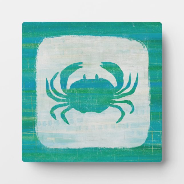 Coastal | Aqua Crab Plaque (Front)