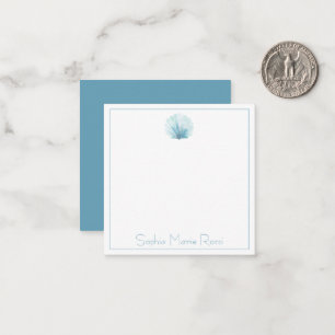 Coastal Aqua Scallop Seashell Personalised Card