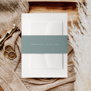Coastal Aqua Wedding Invitation Belly Band