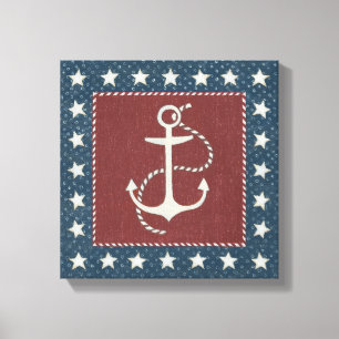 Coastal Art   Anchor on Red Canvas Print