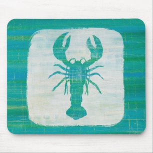 Coastal Art   Aqua Lobster Mouse Mat