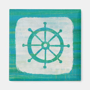 Coastal Art Aqua Steering Wheel Magnet