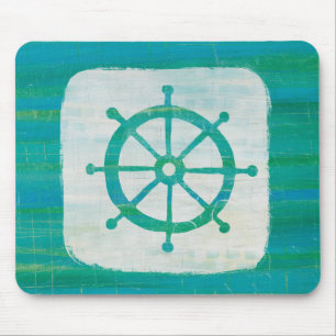Coastal Art   Aqua Steering Wheel Mouse Mat