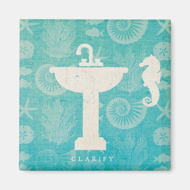 Coastal Art | Bathroom Sink Magnet (Front)