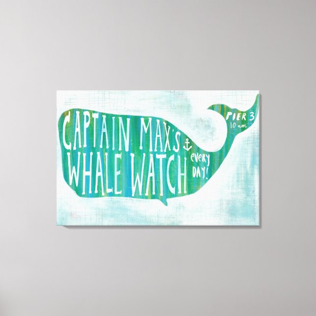 Coastal Art | Captain Max's Whale Watch Canvas Print (Front)