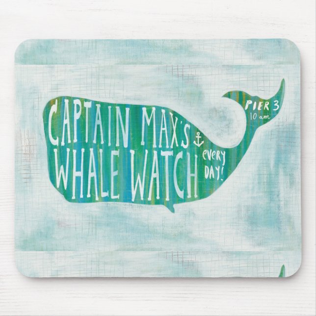Coastal Art | Captain Max's Whale Watch Mouse Mat (Front)