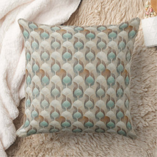 Coastal Art Deco Earth Tone - Geometric (1) Cushion